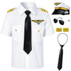 Yoroka Kids Pilot Costume Airline Captain Pilot Uniform With Accessories-140 White