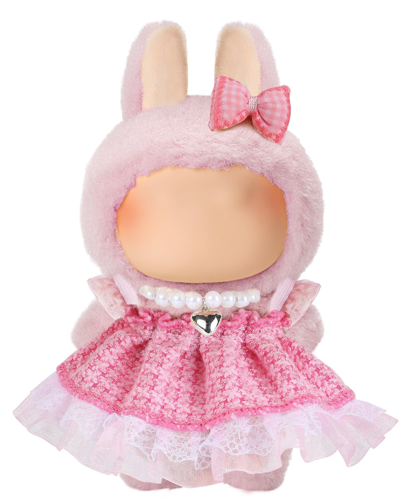 Unique Clothes Set For 17Cm Dolls - Elegant Plaid Skirt Bow Pearl Necklace Outfit Accessories For Dress Up Dolls Play & Collecto
