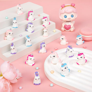 Lhsyfbz 96Pcs Mini Resin Unicorn, Miniature Unicorn Figurines, Mini Resin Animals To Hide For Garden Landscape Aquarium Dollhous