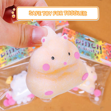 3pcs Squishy Hamster Squeeze Toys,3inch Big Cute Soft Stress Relief Squishies for Kids Party Favors, Pinch Family, Fidget Toys S