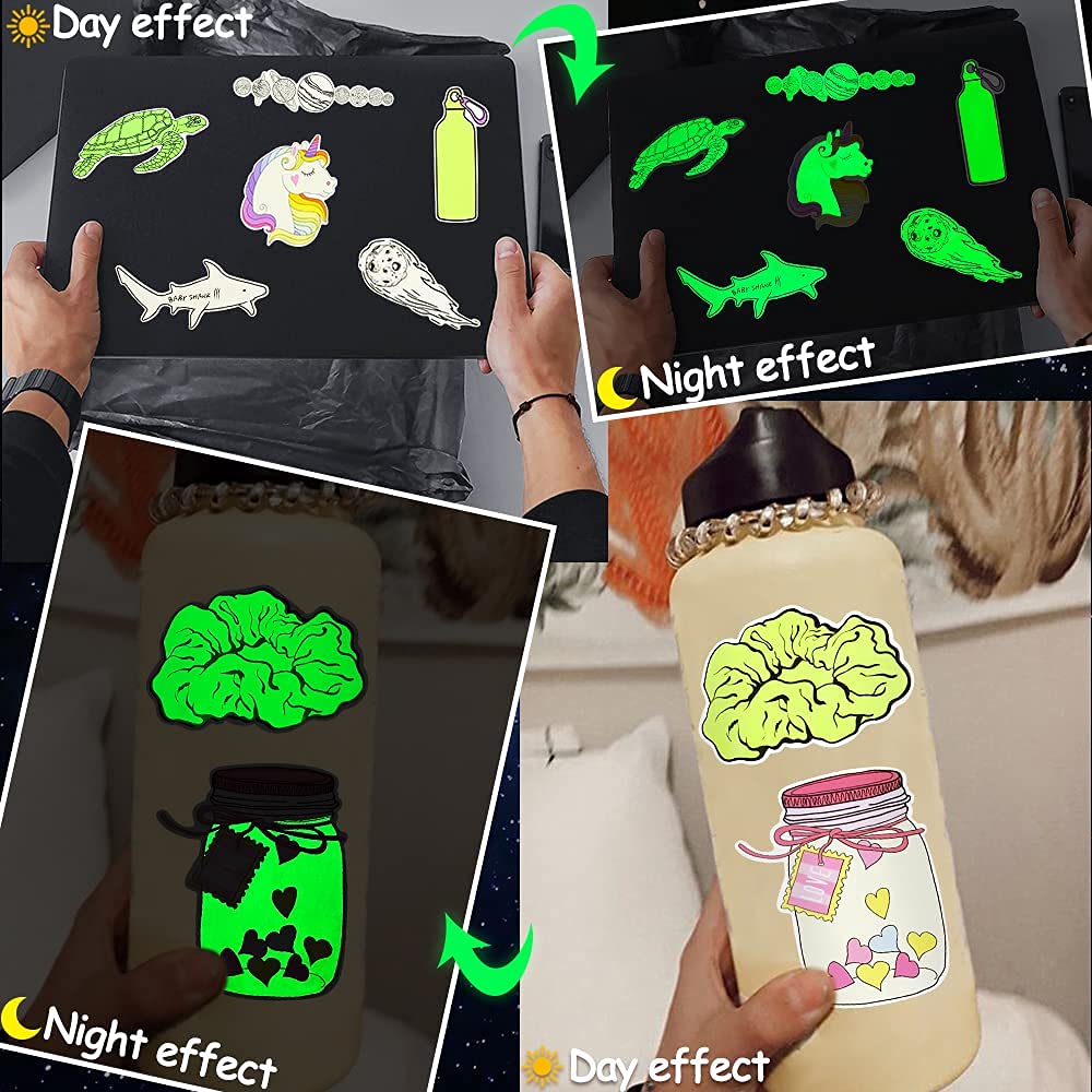 Qtl Glow In The Dark Wall Stickers For Kids Cute Wall Stickers For Adults Girls Boys Glowing Stickers For Laptop Water Bottles D