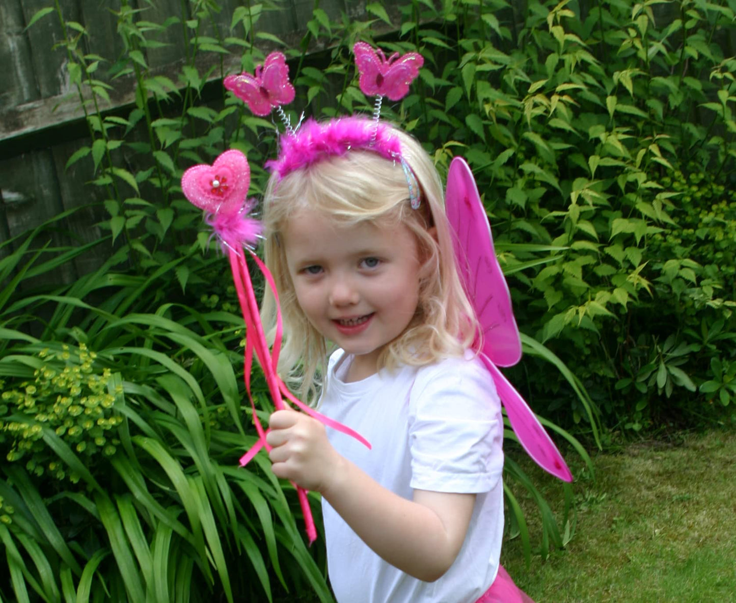 Fun Play Fairy Dressing Up Costume For Girls - Butterfly Fairy Wings, Tutu, Magic Wand,Headband Costume Set For 3-8 Years