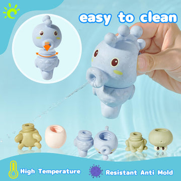 Amchsuri Mold Free Animal Bath Toys For Toddlers/ Infants 6 - 12- 18 Months, Non Toxic Baby Bath Toys, Bath Toys For Kids Ages 1-3