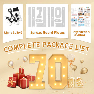 Imprsv 3Ft 70Th Birthday Decorations Numbers: 70Th Birthday Party Anniversary Decorations Large Light Up Numbers 70 For Men Wome
