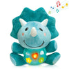 iPlay, iLearn Baby Dinosaur Plush Toy, Soft Cotton Stuffed Animal, Blue, Medium, Musical Gift for Newborns & Toddlers 0-3 Yrs