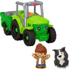 Fisher-Price Little People Toddler Toy Push & Play Tractor Push-Along Musical Farm Vehicle With 2 Figures For Pretend Play Kids