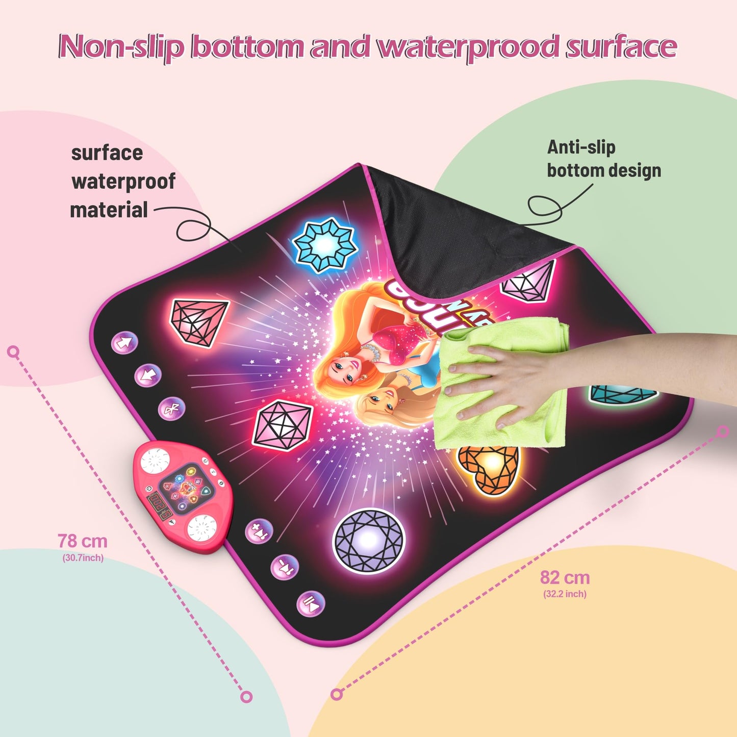 Girl Toys Age 3-4 Years Old, Dance Mat For 3-12 Year Old Kids - Light Up 8 Buttons Dance Mat With 7 Game Modes Dance Pad - Birth