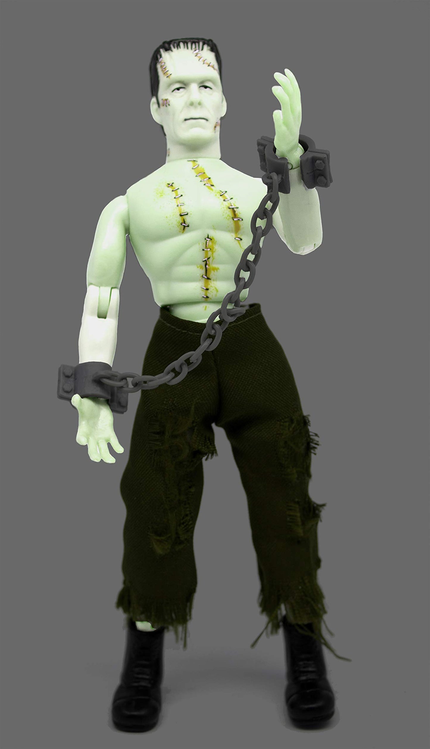 Mego Action Figures, 8” Frankenstein - Bare Chested With Painted Stitches, Reconstructed With Different Body Parts (Limited Edition Collector’S Item)
