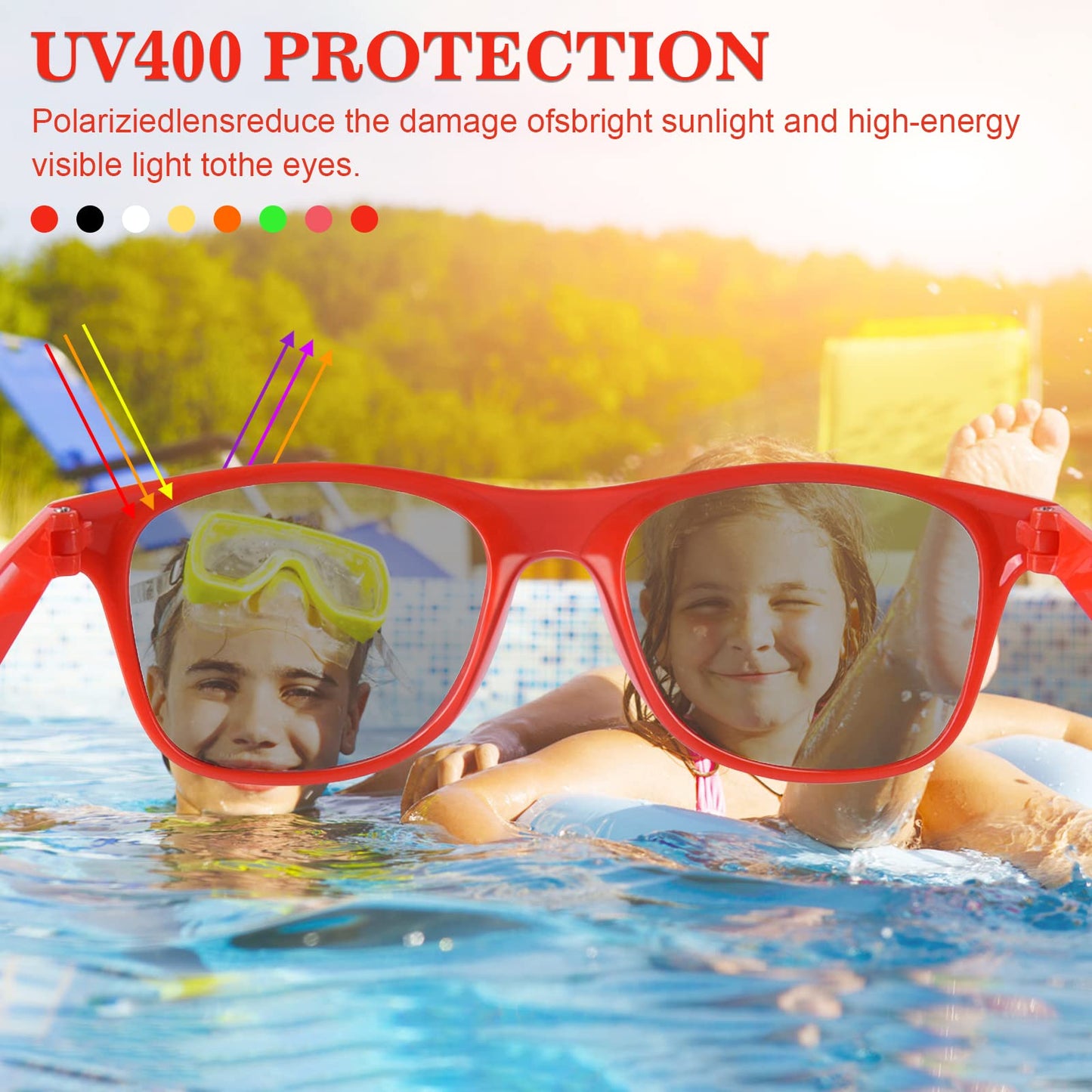 Tuparka 20 Pack Kids Sunglasses Summer Party Supplies Goody Bag Fillers For Pool Party Birthday Party Favors (Mixed Colors)