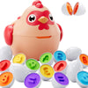 Hyes Matching Eggs For Toddlers 1-3, 12Pcs Egg Toys Chicken Montessori Geometric Learning Sensory Toys, Color Shape Sorting Puzz