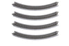 Kato USA Model Train Products Unitrack, 282mm (11'') Radius 45-Degree Curve Track (4-Piece)