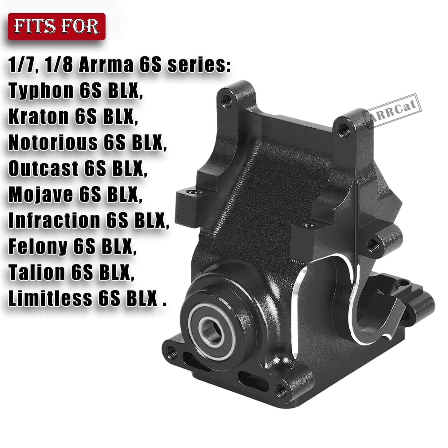 Aluminum Gearbox Case Upgrade Parts for 1/7 1/8 ARRMA 6S BLX Typhon Kraton Notorious Outcast Mojave Infraction Felony Talion Lim