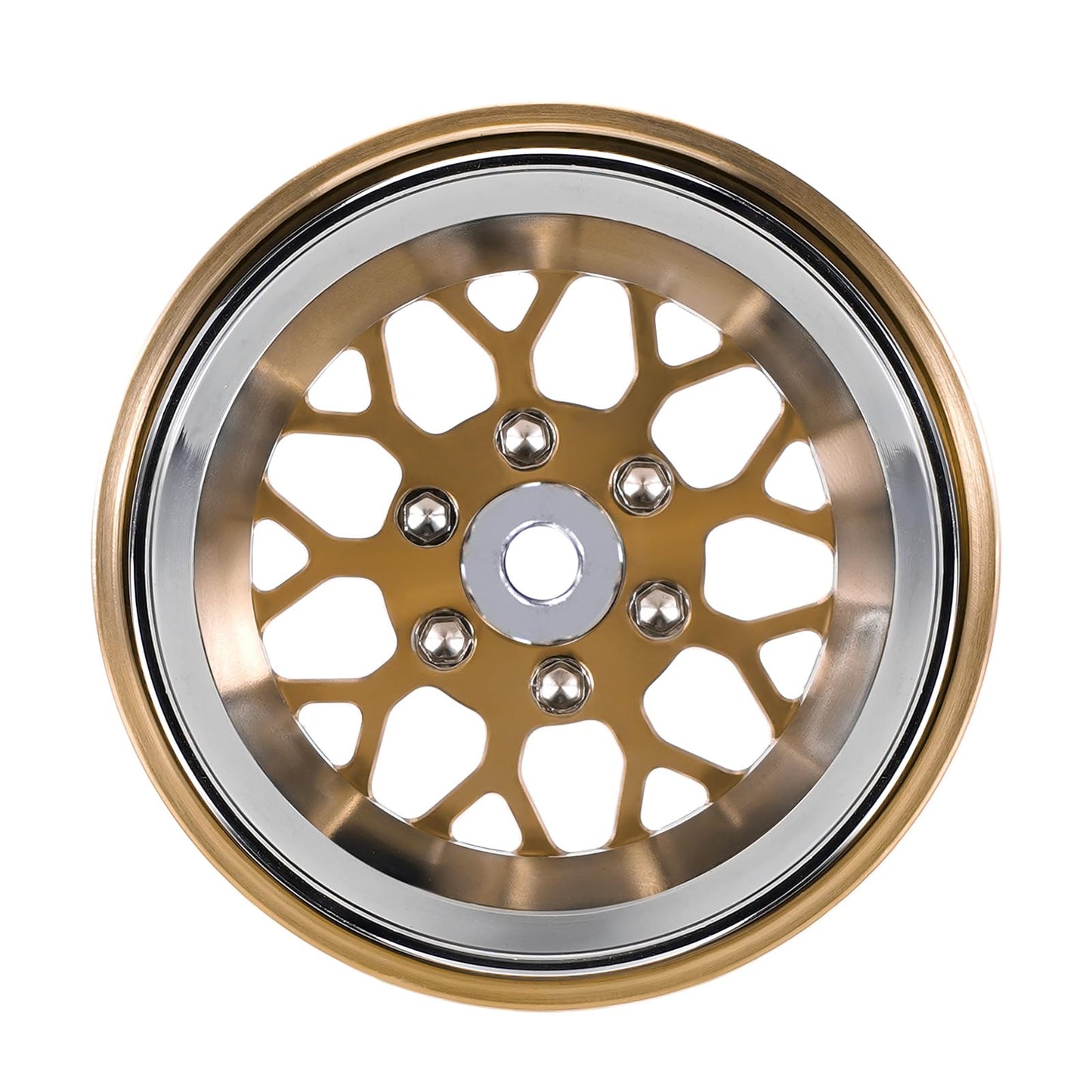 INJORA ModuWheel 1.3'' Negative Offset Brass & Aluminum Beadlock Wheels for 1/18 1/24 RC Upgrade