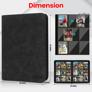 Pok?pal Trading Card Binder 9 Pocket Card Collection Binder for 540 Cards enhanced Card Book Double Sided Pocket Collector Album Card Holder Folder for TCG PM MTG OPCG YGO Sports Cards (Black)