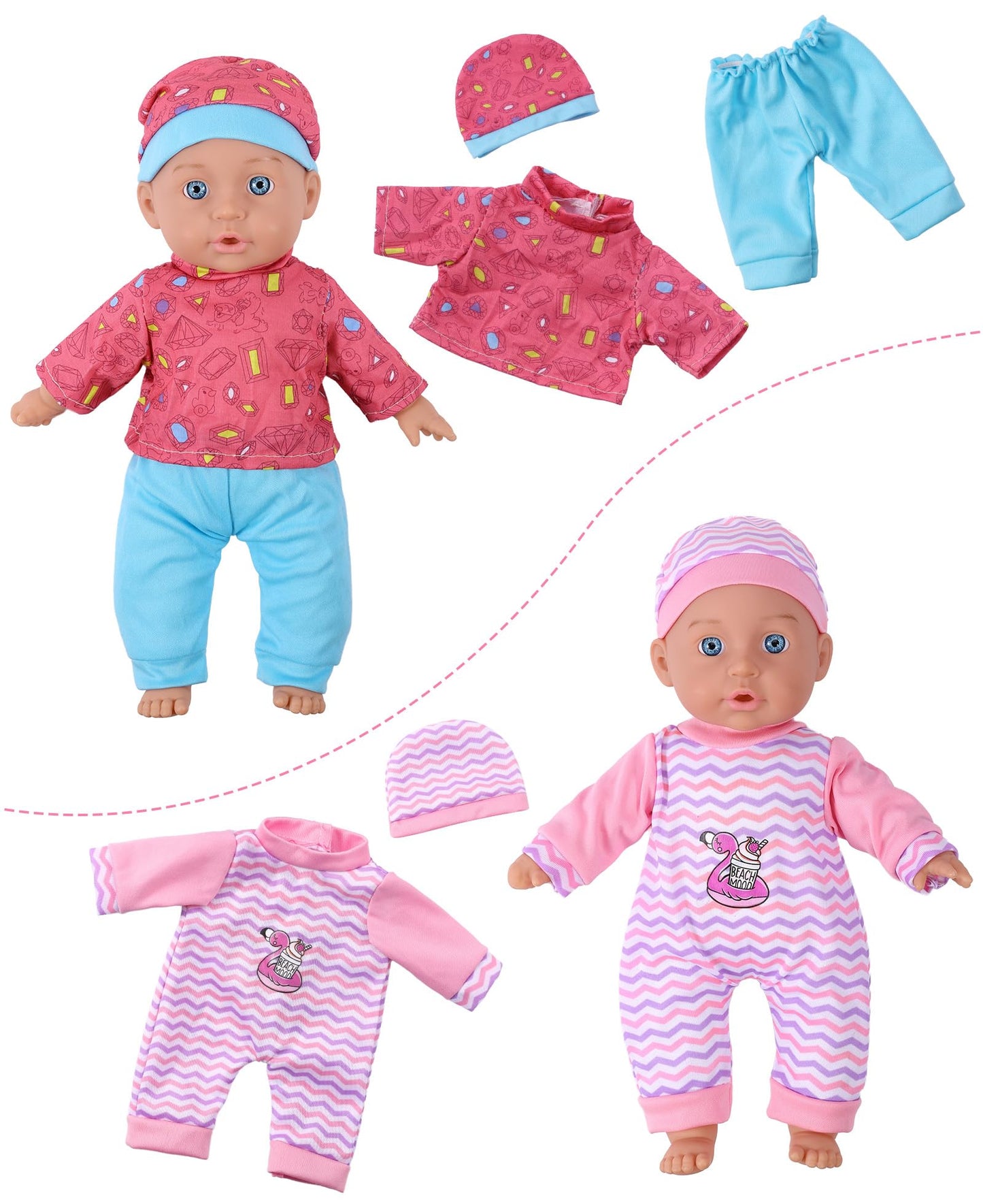 Gagaku Baby Doll Set,12' Doll Toys With Crib Bed,22Pcs Baby Doll Accessories Doll Care Playset Includ Cradle Crib, Diaper,Feeding Set,Baby Gift For 3+ Year Old Girls Boys