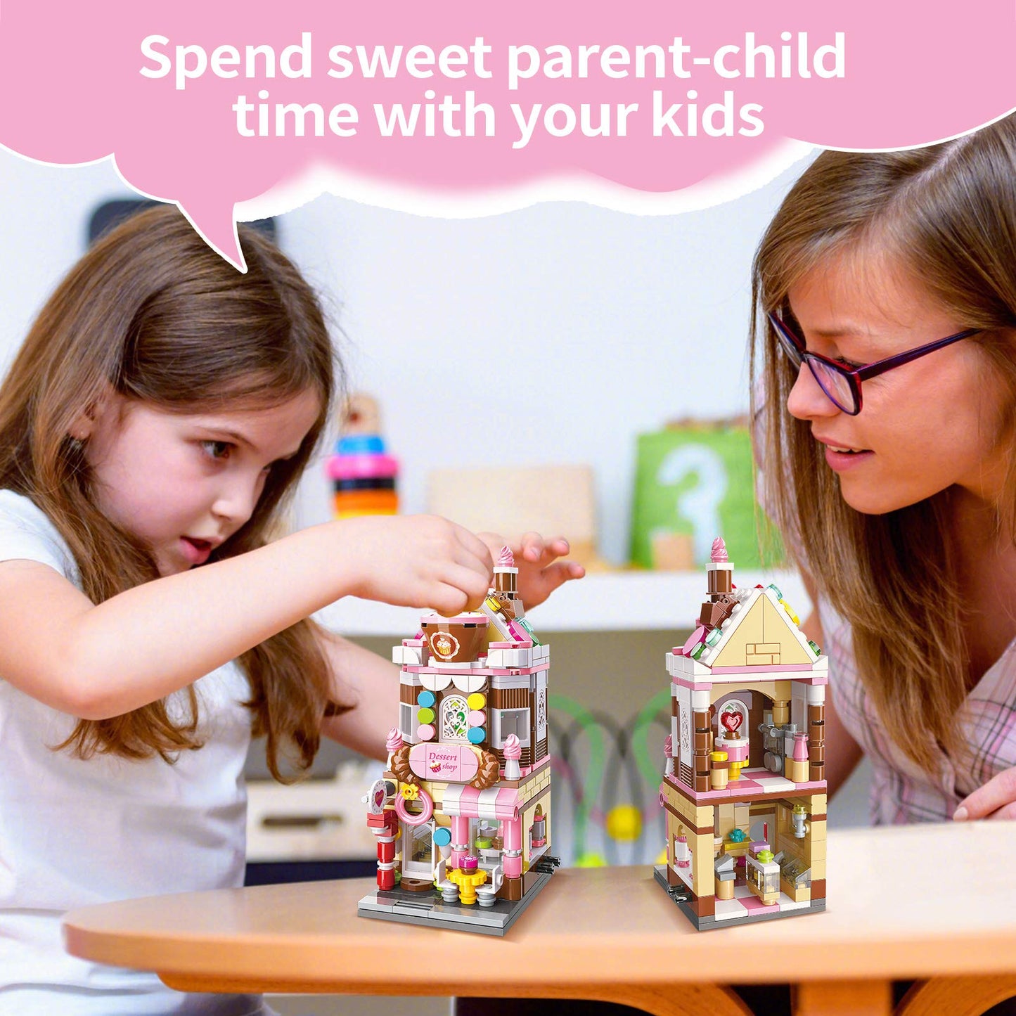 Qman Girls Building Blocks Toy Dream Dessert House Building Kit Street-View Construction Educational Toy For Girls Age 6-12 And Up (344 Piece)