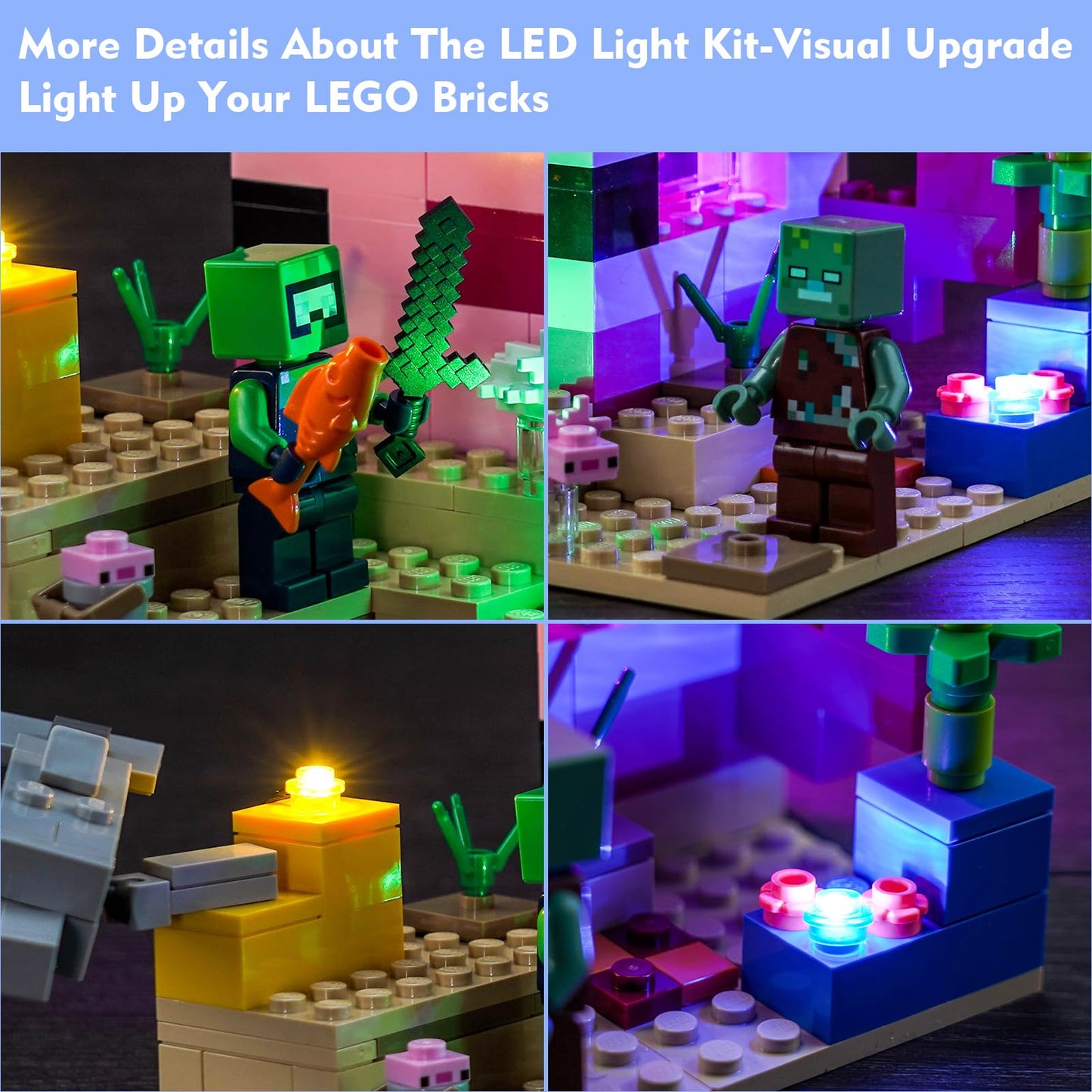 Locolee Led Light Kit Compatible With Lego The Axolotl House 21247, Minecraft Lighting Set Compatible With Lego 21247 (No Model)