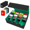 QLOUNI Card Storage Box - 2800+ Deck Case with PU Leather, Magnetic Closure, 10 Dividers & 4 Stoppers, Suitable for MTG, YuGiOh,
