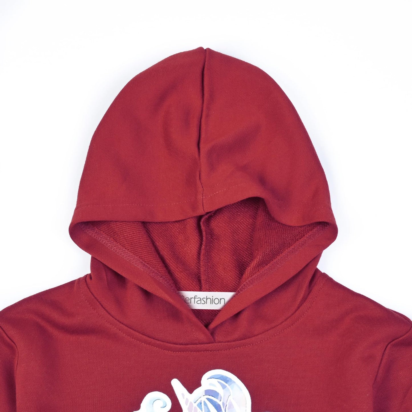 Perfashion Kids Red Cropped Hoodies 10 11 Years Unicorn Sweatshirts Cute Pullover Tops