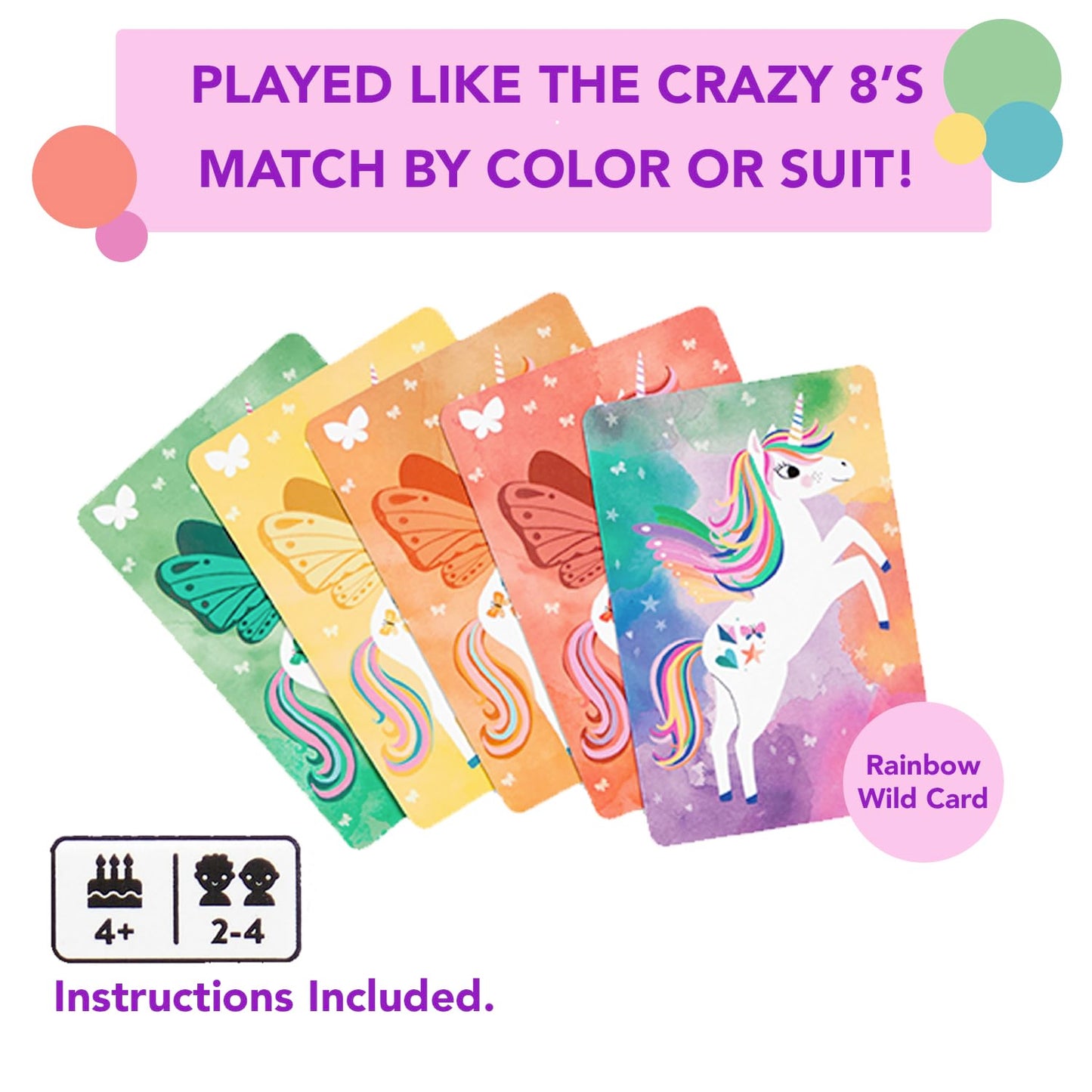 Mudpuppy Wild Unicorn! - Unicorn Version Of Classic Kids Crazy 8'S Card Game With Cute Illustrations Of Unicorns For Children Ag