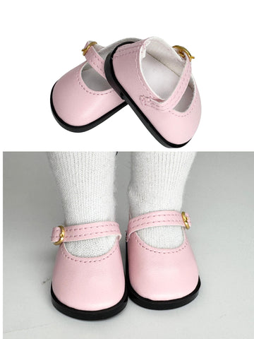 14.5'' American Doll Shoes- Mary Jane Black,Red,White,Pink- Shiny Shoe (Pink)