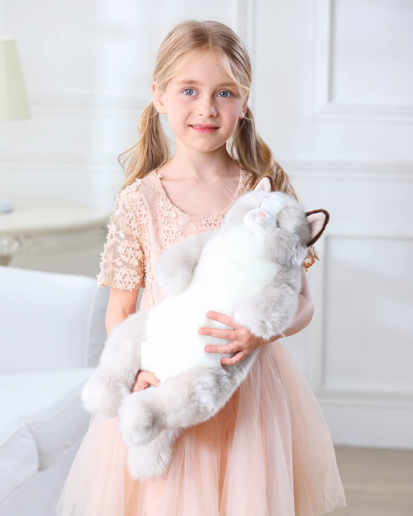 20'' Length Adorable Stuffed Animals Cat -Handmade Plush Soft Cat -Present Gift For Boys/Girls (Grey Ragdoll Cat)