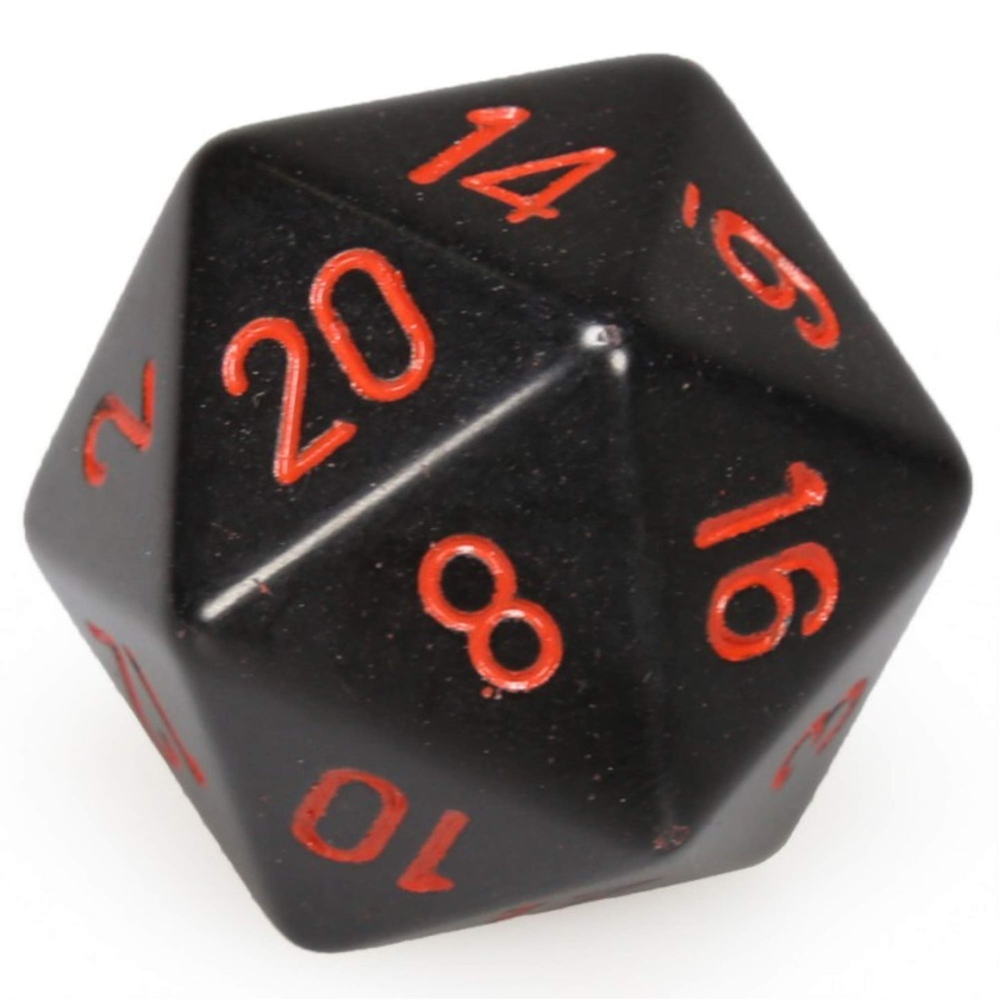 Chessex Manufacturing Xq2018 Opaque Single Jumbo 34 Mm D20 Dice Black With Red