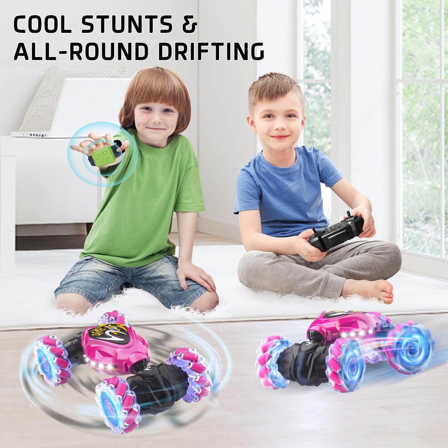 Terucle RC Cars, 2.4Ghz 4WD New Gravity Gesture Sensing Remote Control Car Toys, RC Stunt Twist Car Toys for 6-12 yr Boys & Girl