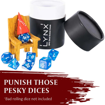 DnD Dice Jail - Time Out Chair & Dunce Hat - Punish Your Bad Dice in our Chair Of Shame - Accessories / Gift for Dungeons and Dr