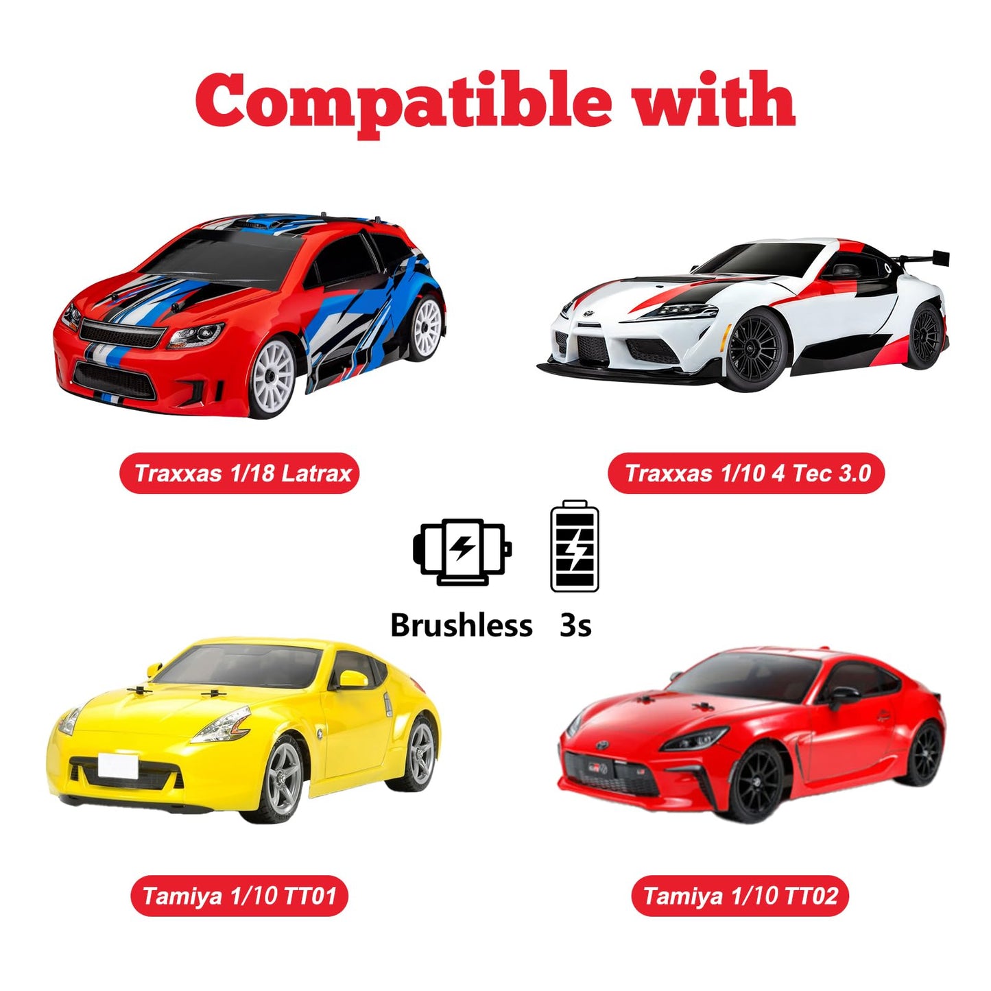 4X RC Tires & Wheels Rims Sets Y Shaped Width:26mm 12mm Hex Drive Hub for 1/10 Scale On Road Touring Racing