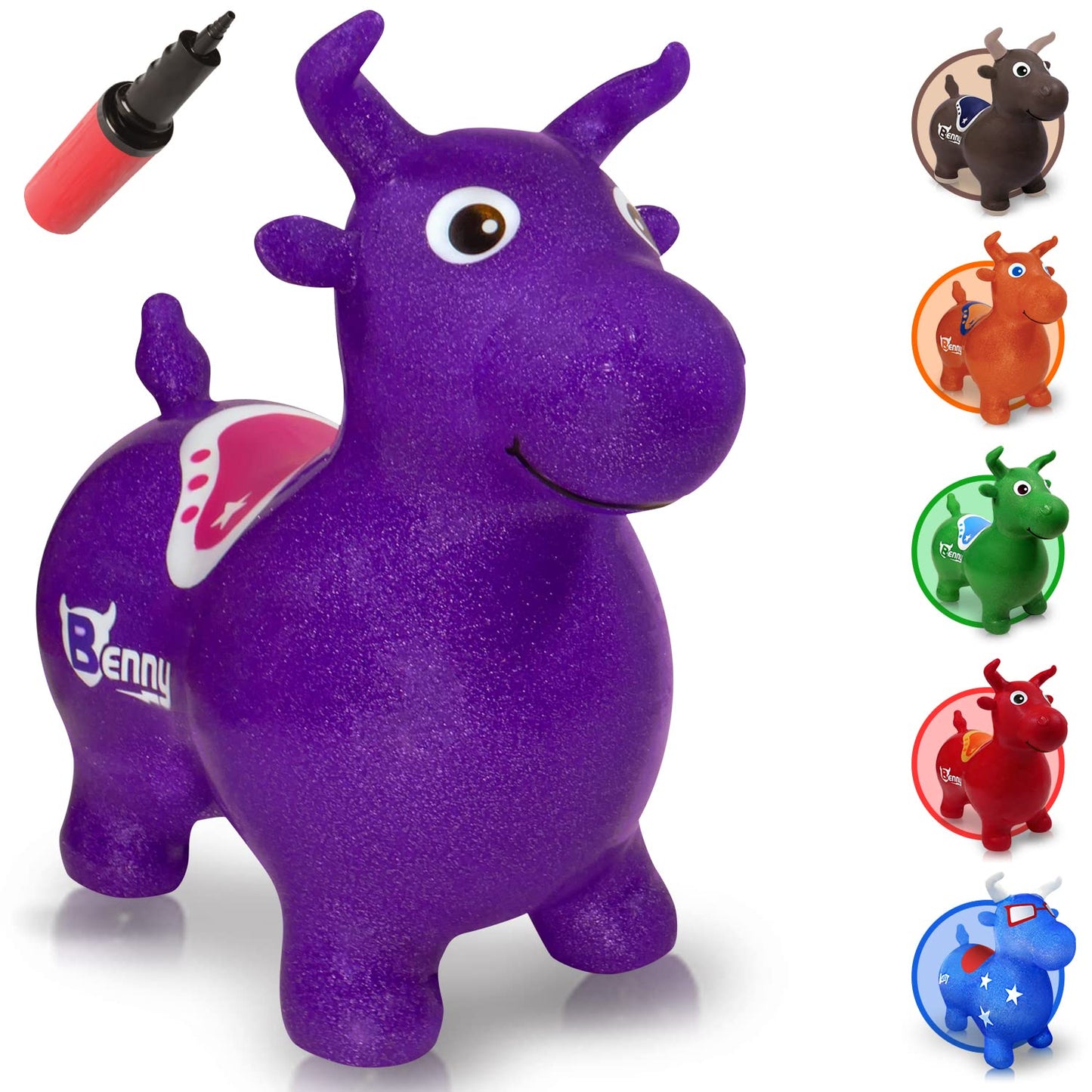 Waliki Bouncy Horse Hopper | Benny The Jumping Bull Inflatable Hopping Pony For Toddlers