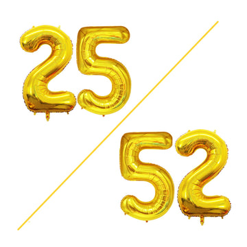 Goer Number 25 Balloons For 25Th Birthday Party Decorations,42 Inch Jumbo Foil Helium 52 Balloons For 52Nd Birthday Party Decoration (Gold)