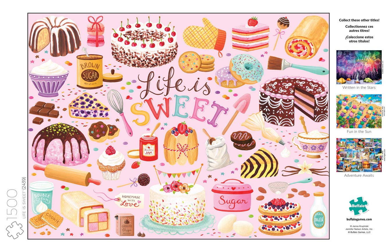 Buffalo Games - Janna Krupinski - Life Is Sweet - 1500 Piece Jigsaw Puzzle For Adults -Challenging Puzzle Perfect For Game Nights - Finished Size Is 38.50 X 26.50