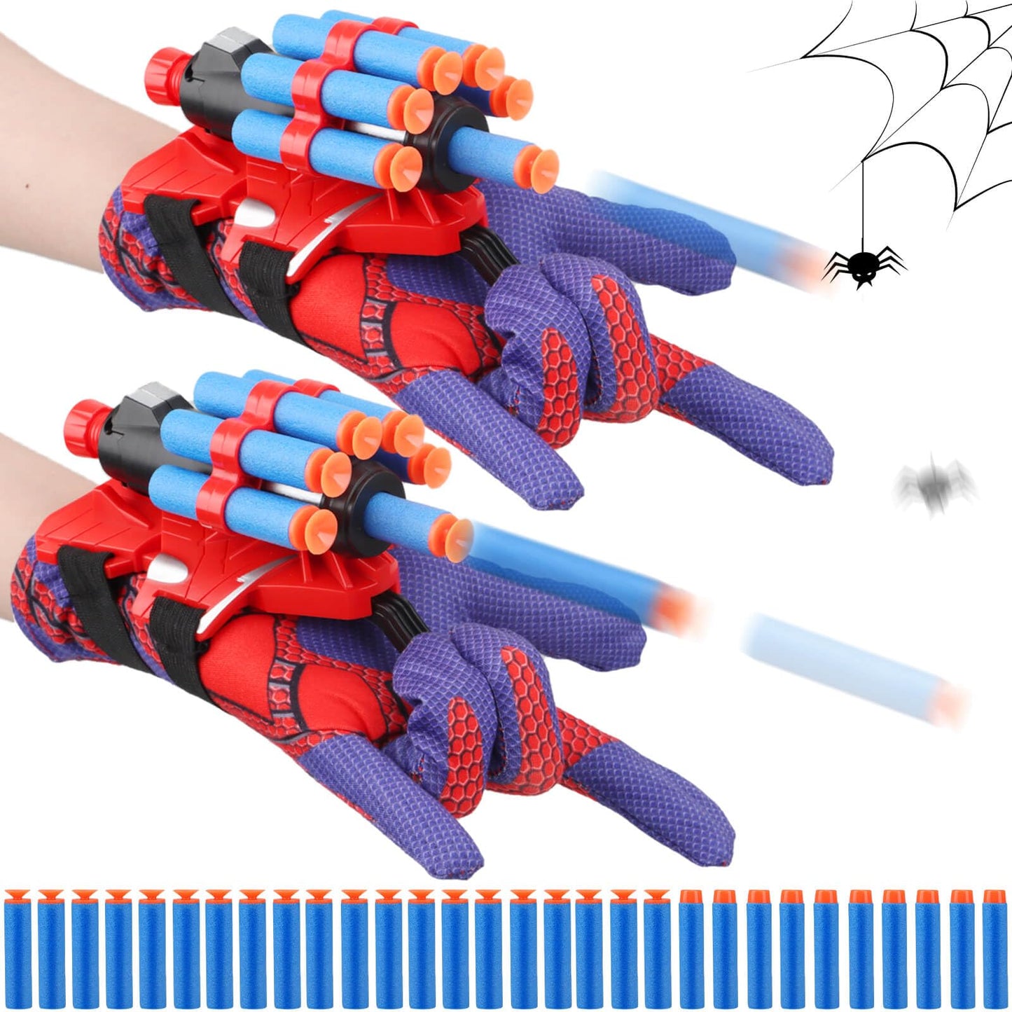 Joneg Web Shooters Toy For Kids 2 Pack, Toy For 3 4 5 6 7 8 Year Old Boy, Web Slinger Boy Toys With Spider Glove Launcher, Toys