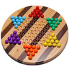 RNK Gaming Chinese Checkers 11.4 Inches Striped Wooden Board Game with Marbles for Kids and Adults