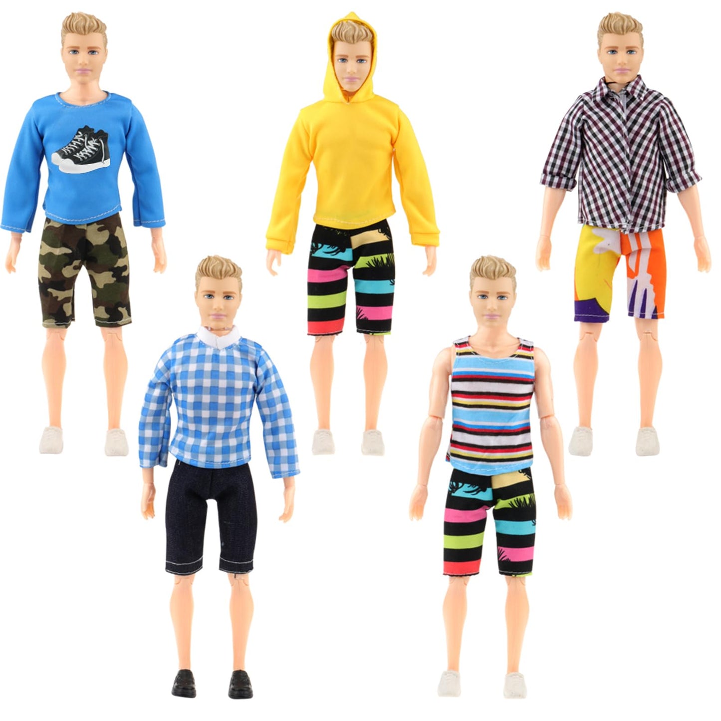 Sotogo 27 Pieces Doll Clothes And Accessories For 12'' Boy Doll Includes 12 Sets Casual Clothes, Career Jacket,Pants Outfits,Sho