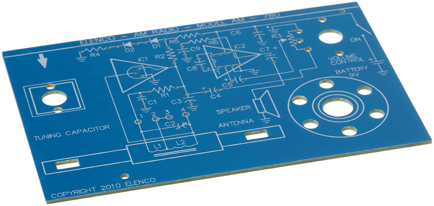 Elenco Two Ic Am Radio Kit | Solder | Great Stem Project | Soldering Required