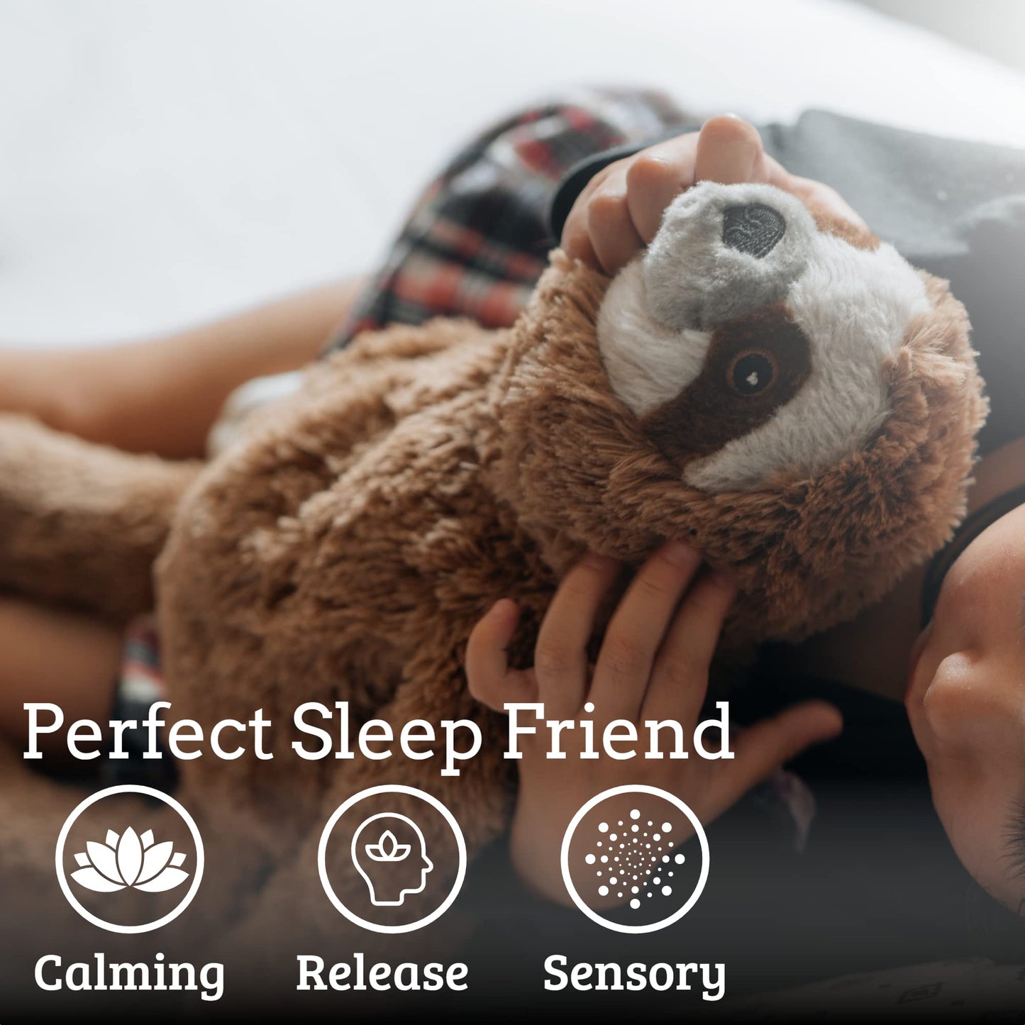 lulumaia Plush Weighted Sloth - 20" Microwavable Heating Pad, 3.5lb, Brown, Soothing Comfort for Cramps - XL-ANIMAL