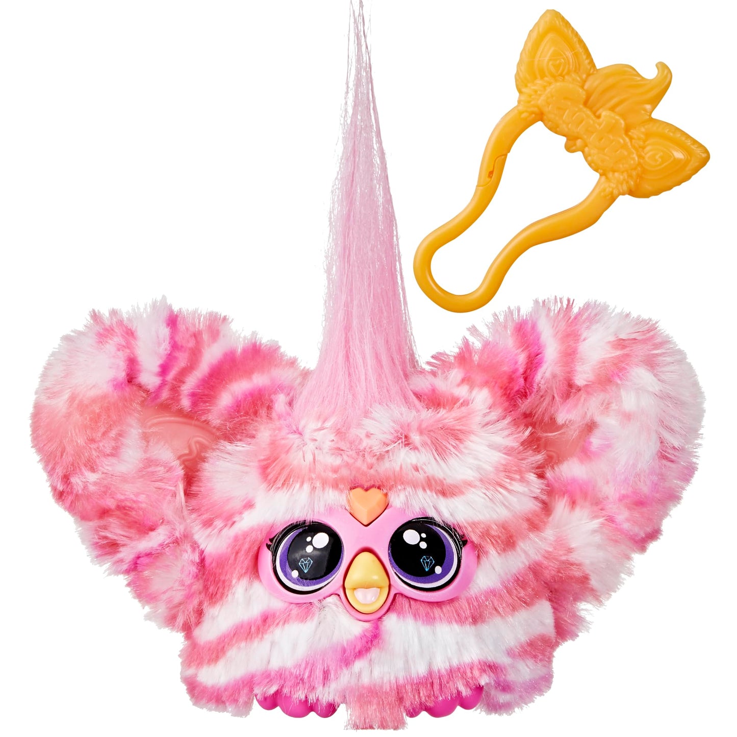 Furby Furblets Bub-Lee Mini Friend, 45+ Sounds & Music, Speaks Only Furbish, Electronic Plush Toys For 6 Year Olds & Up, Pink & White