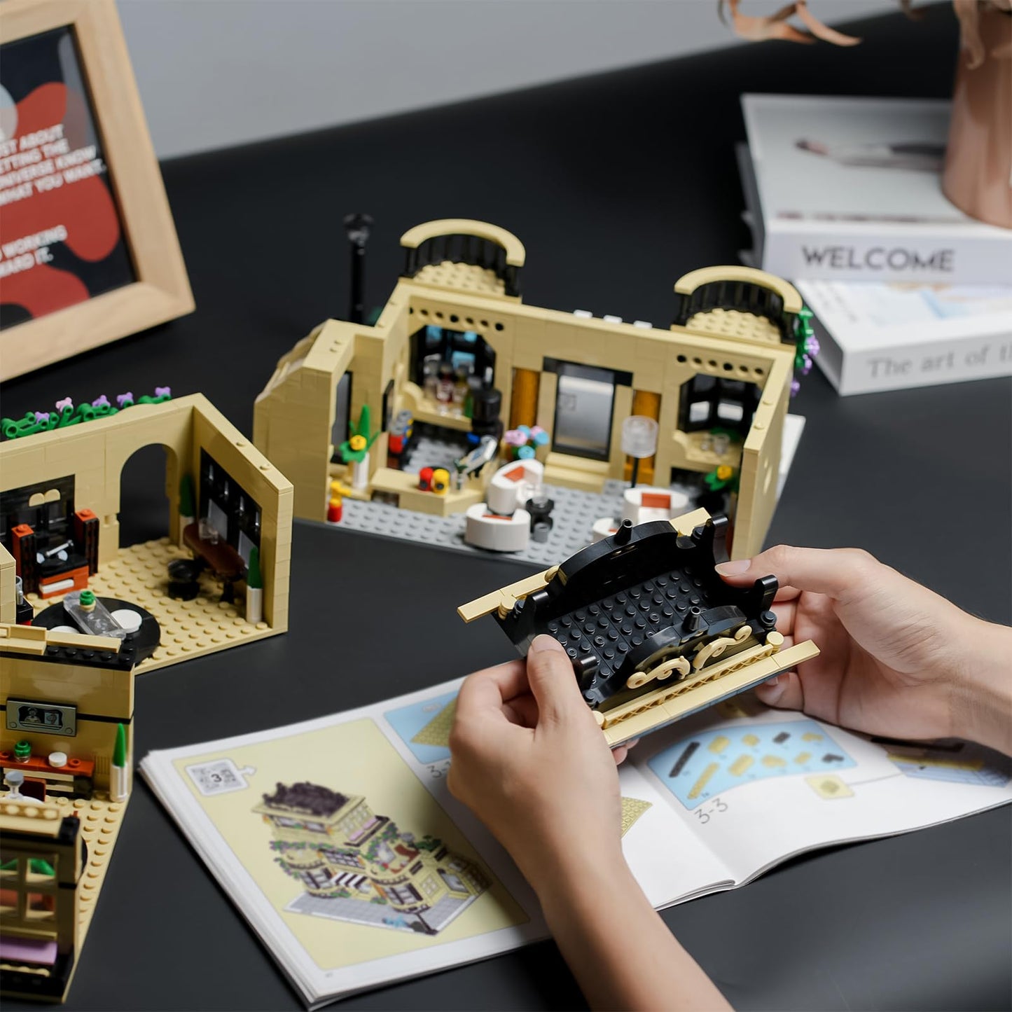 Enjbrick Flowers City Coffee Shop Building Set For Adutls,Architecture Building House Kit For Boys And Girls 8-14 Years 1443 Pcs