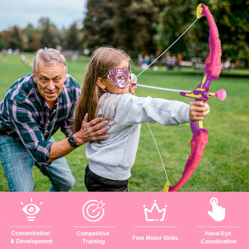 Vgofun Kids Bow And Arrow Set: Led Light Up Archery Toy With Princess Cape And Headband, 10 Suction Cup Arrows, Outdoor Toys Gifts For 3-8 Year Old Girls (Archery Set With Butterfly Mask)