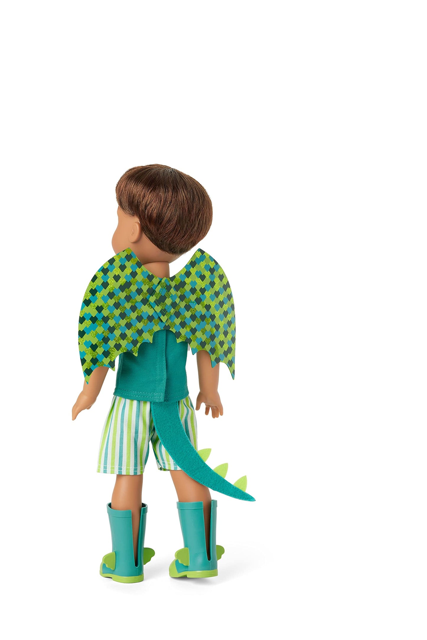 American Girl WellieWishers Bryant Doll 14.5" - Green, Plastic, Includes T-shirt, Shorts, Dragon Wings & Tail, Model HHP70