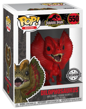 Funko Pop Movies: Jurassic Park - Red Dilophosaurus Collectible Figure, Multicolor
