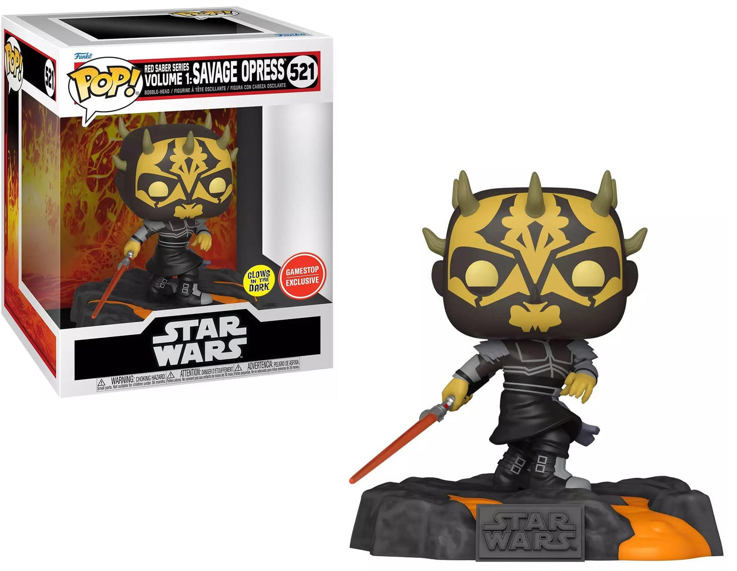 Funko Pop! Deluxe Star Wars - Red Saber Series: Savage Opress Special Edition Glow In The Dark Exclusive #521