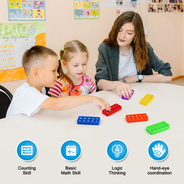 Aizweb Ten-Frame Counting Toys,Math Manipulative For Elementary,Number Math Games, Montessori Educational Toy For Preschool Kindergarten Classroom Learning Activities Kids 3 4 5 Year Old