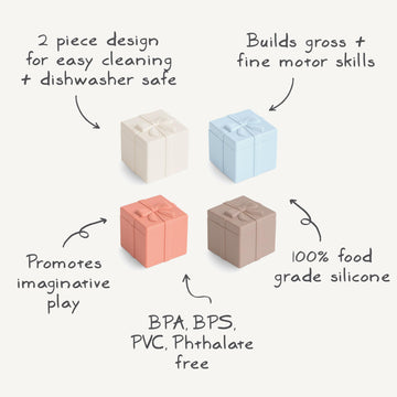 mushie Silicone Mix and Match Present Toy 4 Pack | Mold Free