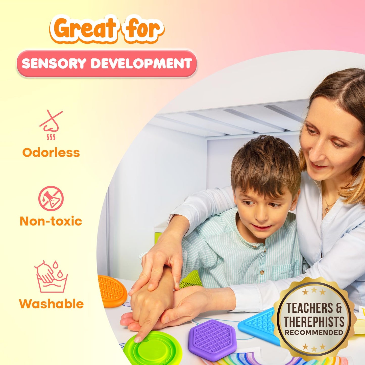 Fidget Toys For Kids: 8 Pack Textured Soft Pad For Autism Kids Calming - Fidget Stress Toys For Students Anxiety Relief - Small Prizes Fidget Toys