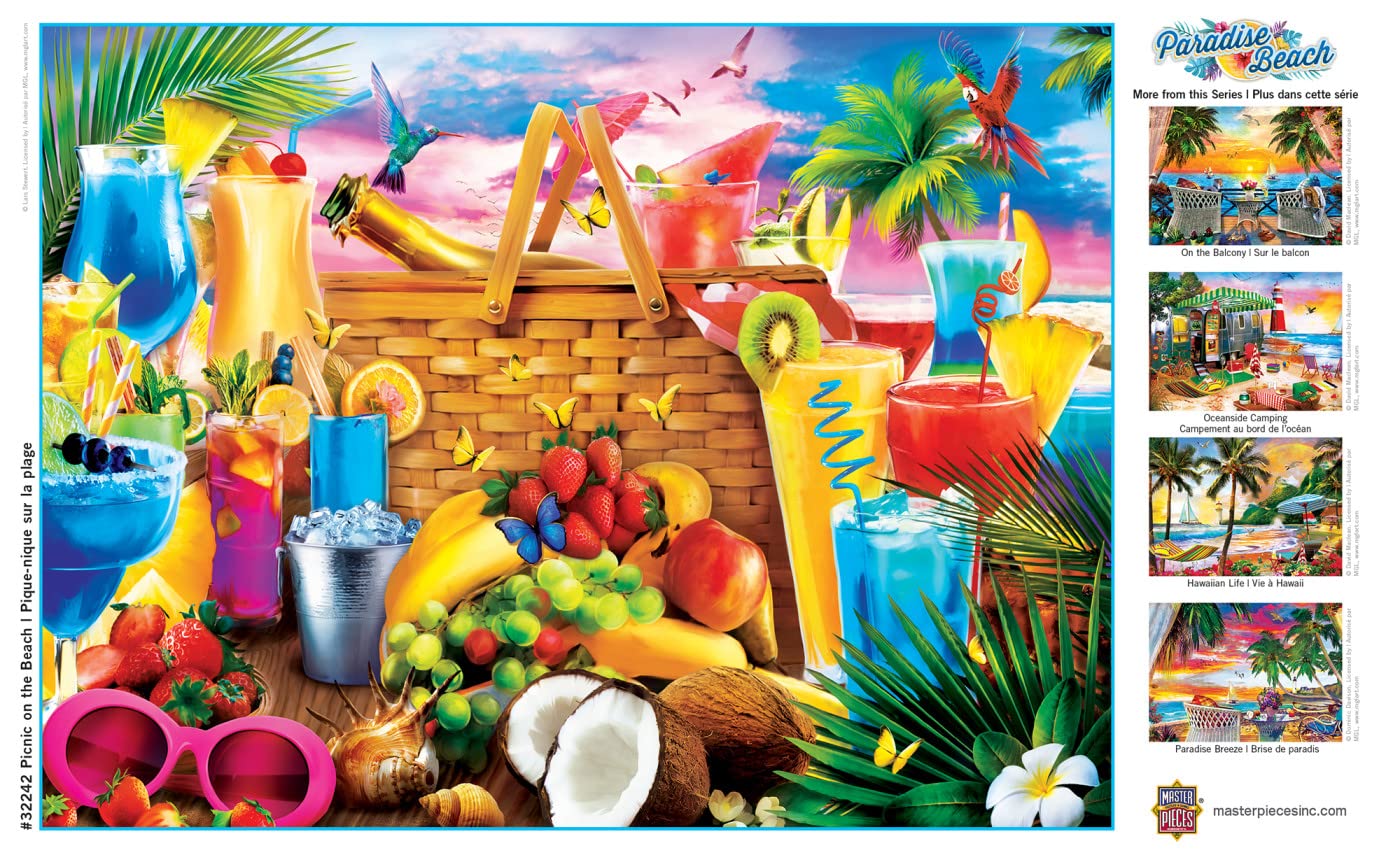 MasterPieces 550 Piece Jigsaw Puzzle for Adults, Family, Or Youth - Picnic on The Beach - 18x24