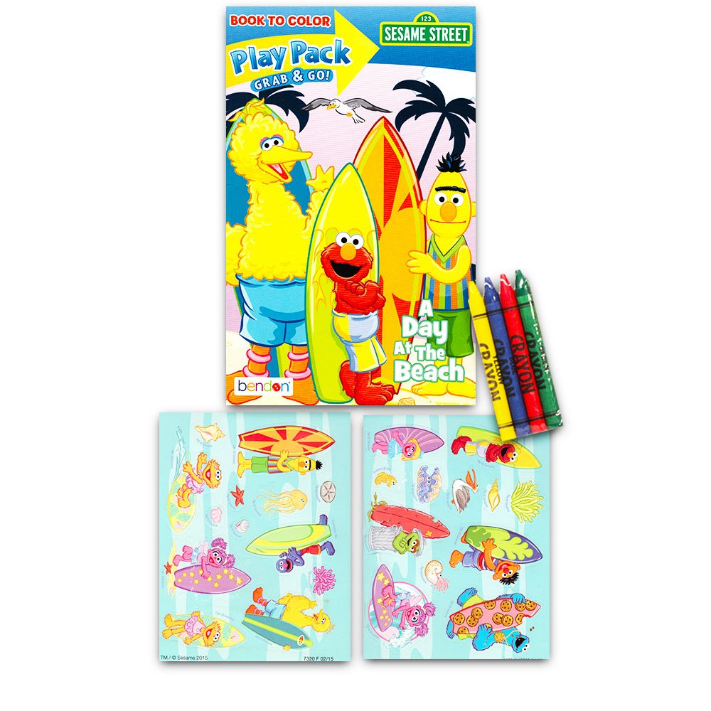 Elmo Sesame Street Paint With Water Super Set for Girls Kids Bundle ~ Deluxe Mess-Free Book with Water Surprise Brush, Mini Colo