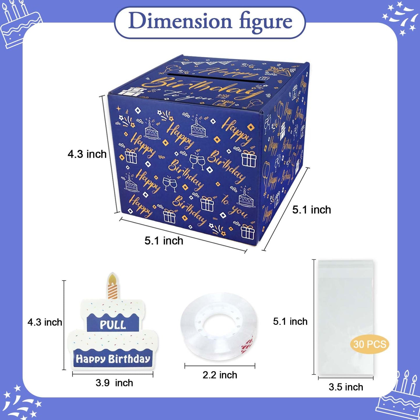 Happy Birthday Day Money Box for Cash Gift Pull,Money Gift Boxes for Cash,Money Box for Cash Gift Colourful Money Holder for Cas
